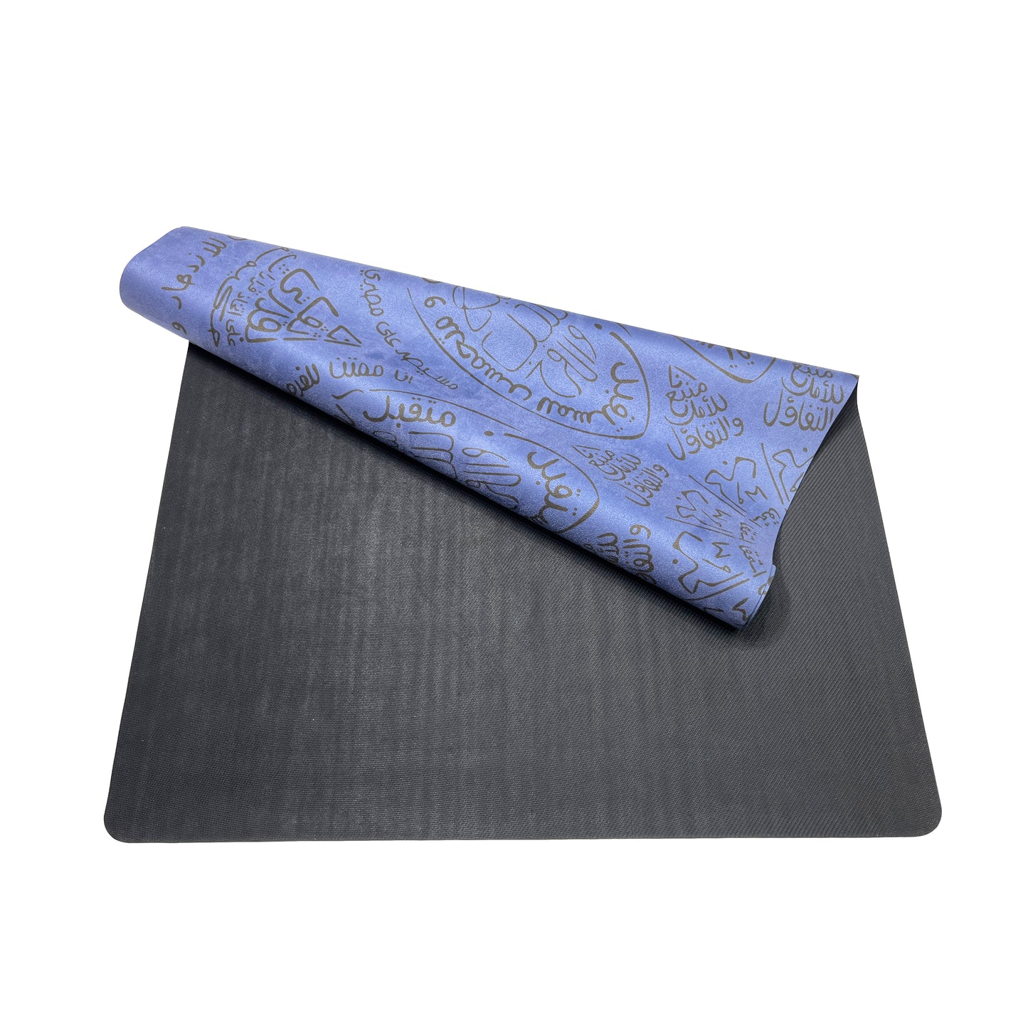 Travel Yoga Mat Set - Blue Arabic Mandala